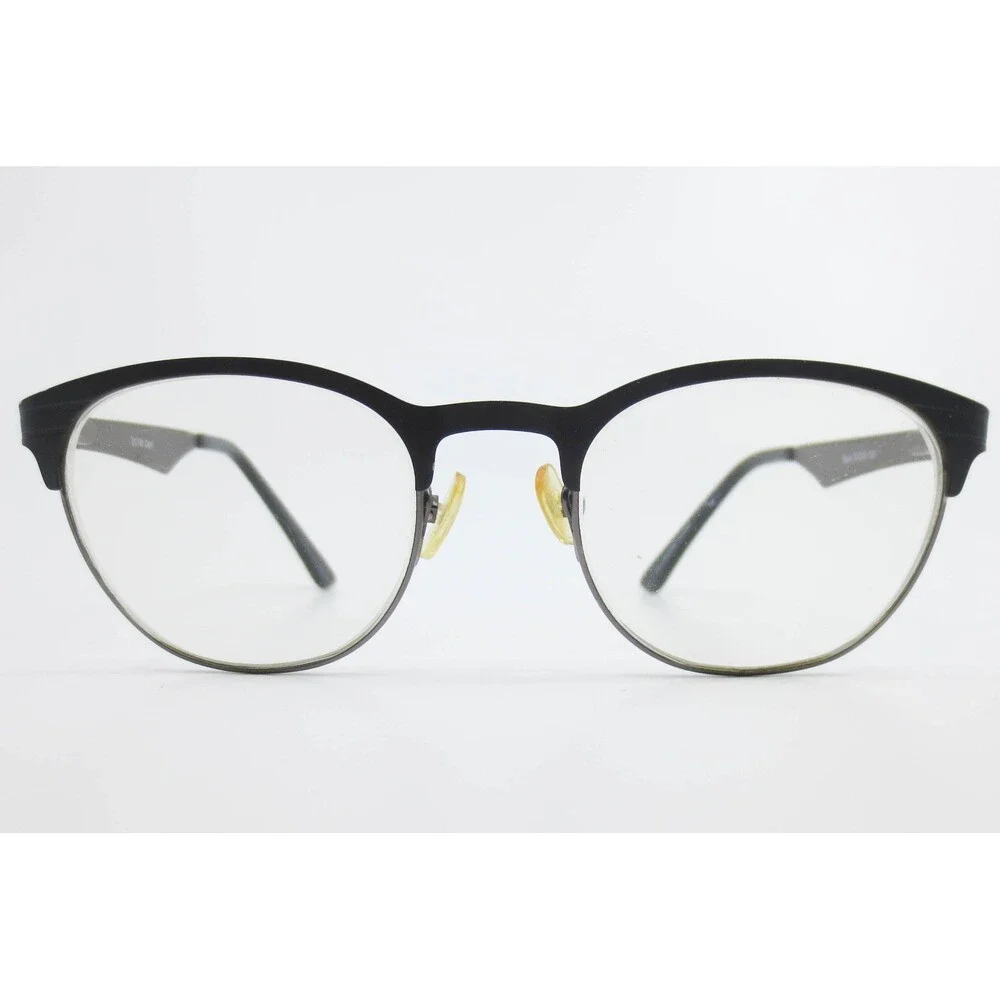 Capri DC168 Eyeglasses Matte Black Round Browline Frames 50-20-140 Eyewear
